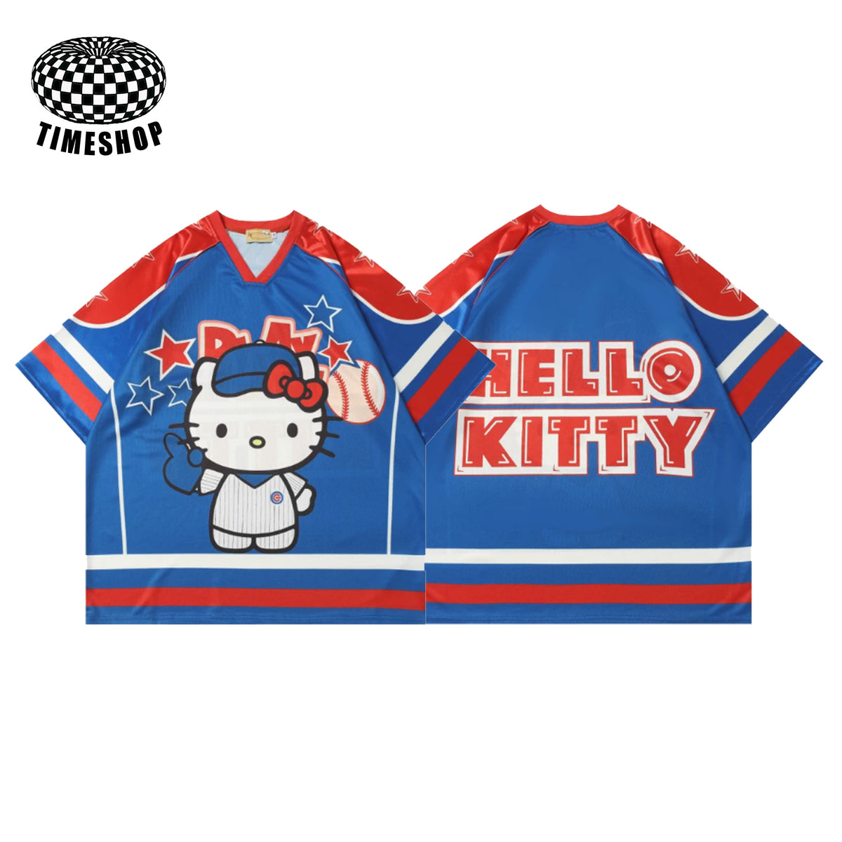 Red and Blue Timau Baseball Jersey
