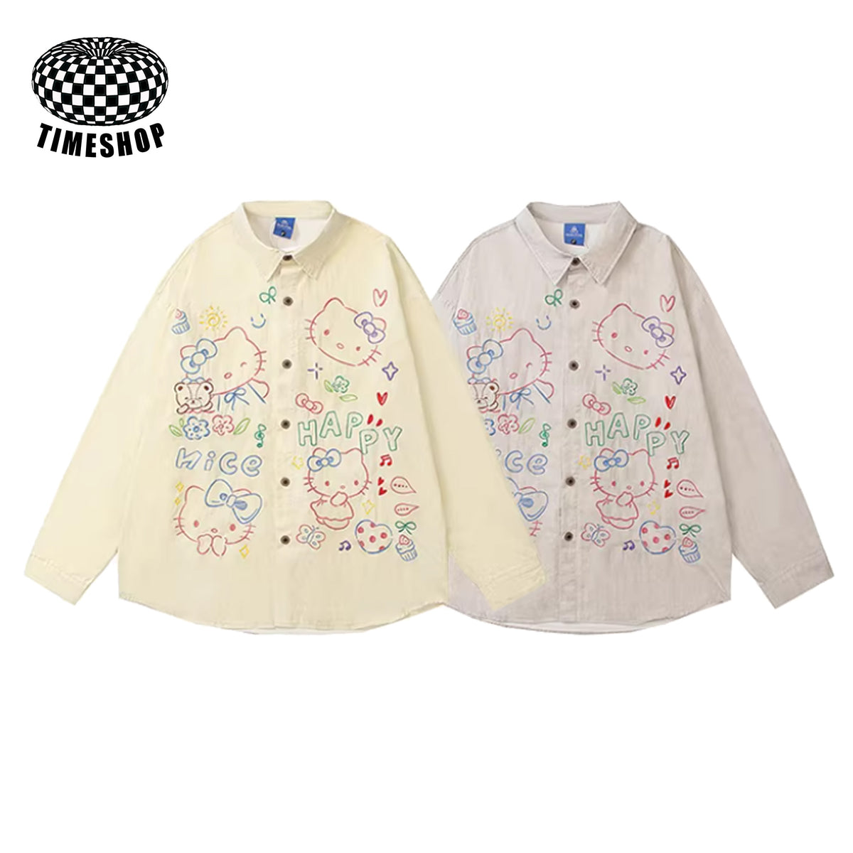 Hello Kitty Colorful Embroidered Shirt