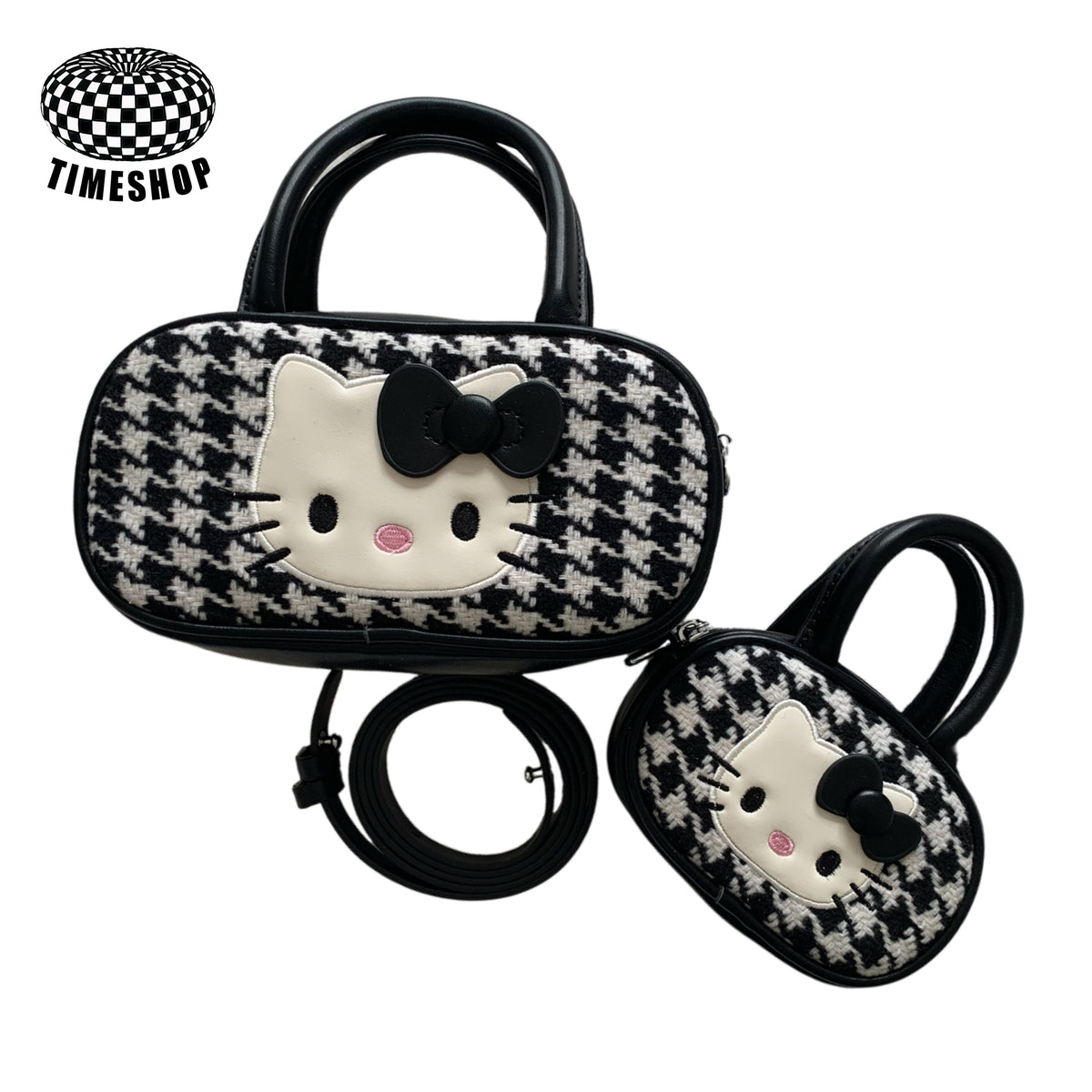 Hello Kitty black houndstooth bag