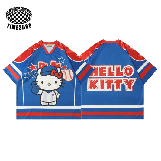 Red and Blue Timau Baseball Jersey